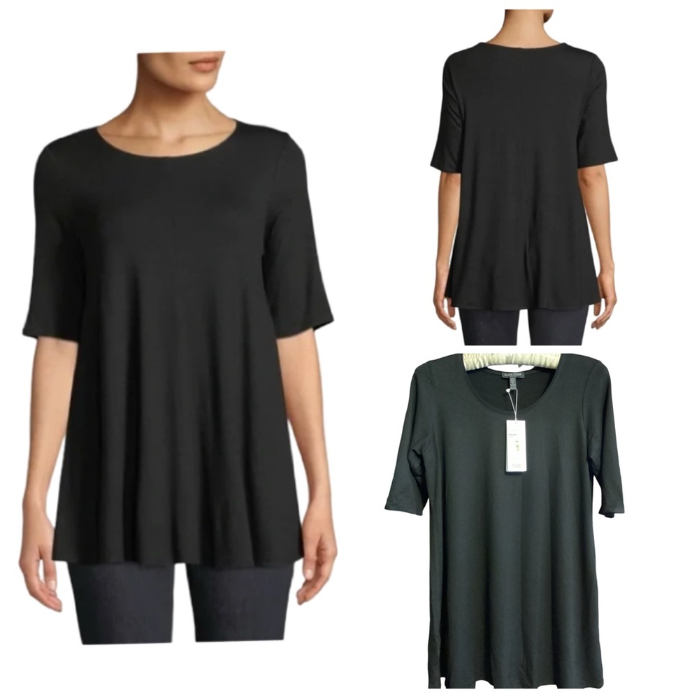 🍁 NWT Eileen Fisher Black Top Size MP